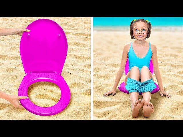 BEST SUMMER GADGETS FOR PARENTS What is Hidden in the Sand? Awesome Hacks For Beach️ by 123 GO!