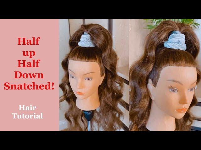 Half up snatched tutorial - how to hair tutorial half up half down