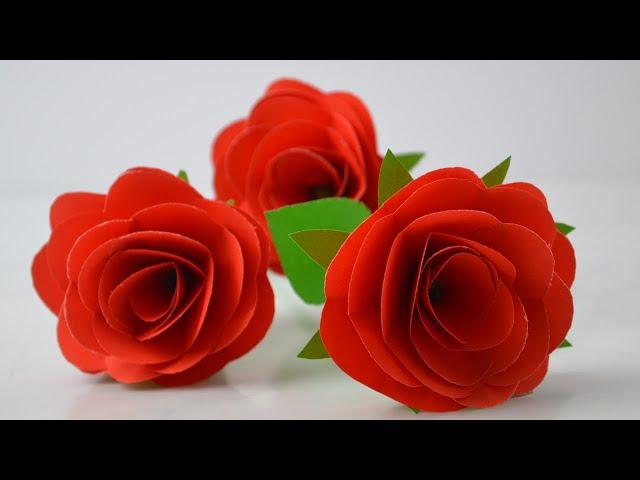 Easy paper red rose making | How to make paper flower Bouquet | DIY red Rose | Rose DIY