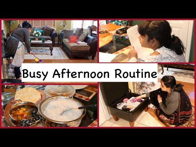 Indian Mom Busy Afternoon Routine  | Kitchen Cleaning , Lunch,Kids Study, After School Activities