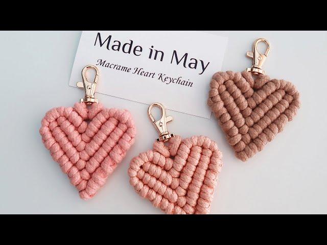 [SUB] DIY Macrame Heart Keychain 마크라메 키링 만들기