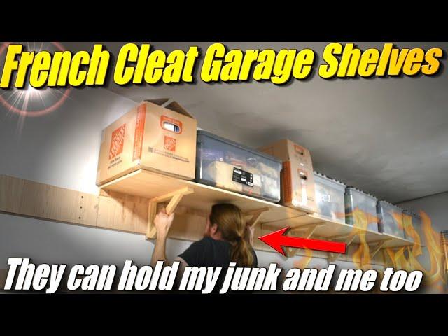 Make Simple Strong Shelves for French Cleat Garage Storage (New Garage Workshop Part 2)