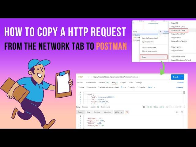 How to copy a http request from the network tab to Postman | Jayant Tripathy #postmaan #browser