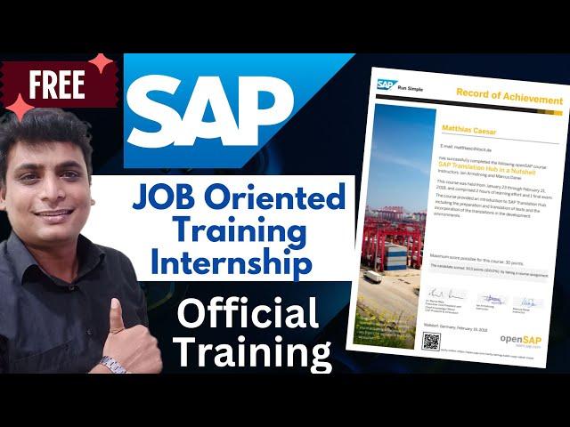 Most Demanding 2023  SAP Free Training Internship Free Certification | Work From Home Online Remote