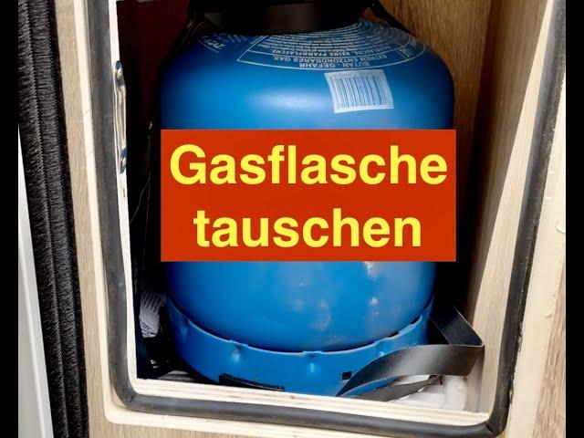 Gasflasche tauschen im Wohnmobil, einfach und ohne Werkzeug