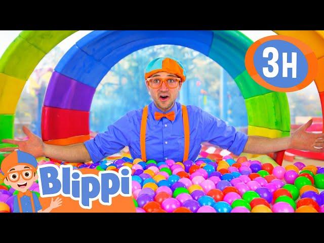 Blippi Learn Colors In a  RAINBOW BALL PIT! | Blippi and Meekah Best Friend Adventures