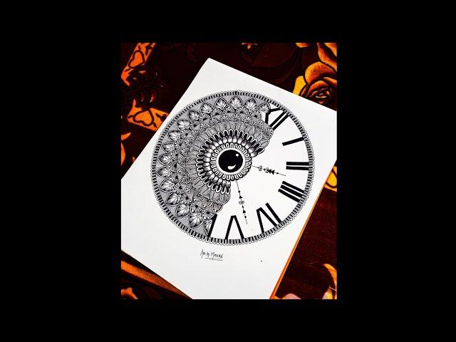 Clock Mandala Art for beginners/ Easy Mandala Art for beginners#artist#clock#drawing#draw