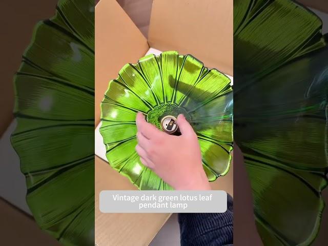 Vintage Dark green Lotus Leaf Pendant Lamp