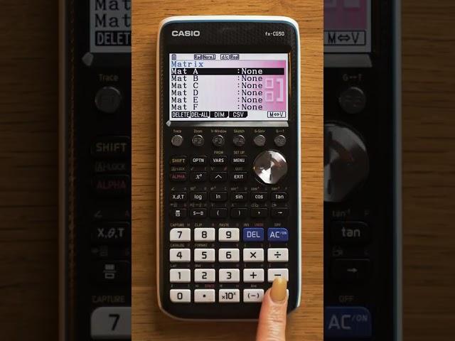 [Casio fx-CG50 tutorials] entering a Matrix #shorts