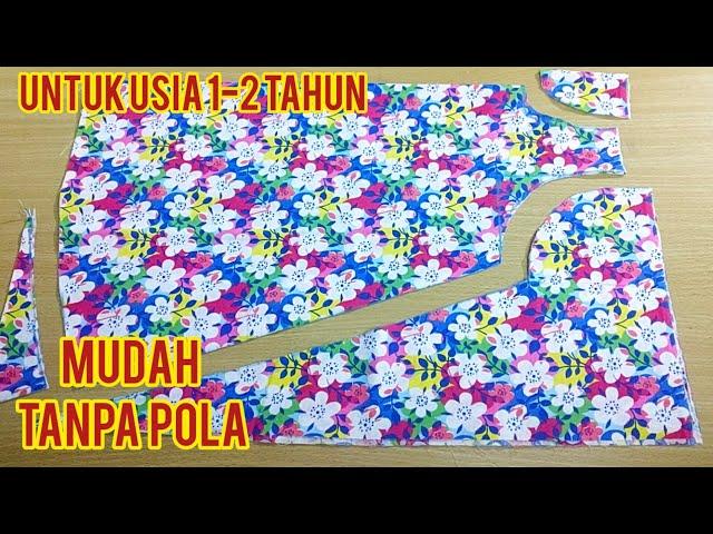 Very easy Baby frock cutting and stitching//jahit baju anak TANPA POLA untuk penjahit pemula
