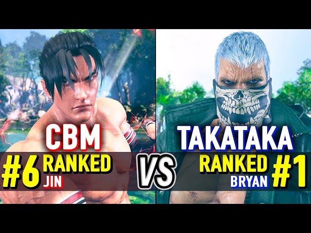 T8  CBM (#6 Ranked Jin) vs TAKATAKA (#1 Ranked Bryan)  Tekken 8 High Level Gameplay