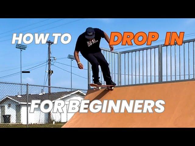 How to drop in on a skateboard ramp