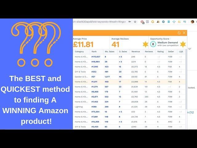 Fastest way to find an Amazon Product to sell. Niche Hunter.