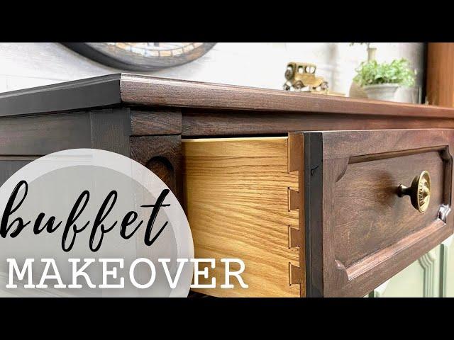 VINTAGE SIDEBOARD MAKEOVER - Paint & Wood Combo