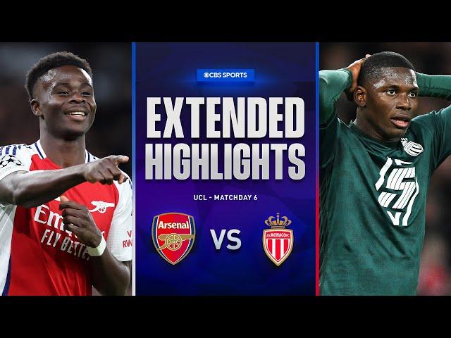 Arsenal vs. Monaco: Extended Highlights | UCL League Phase MD 6 | CBS Sports Golazo