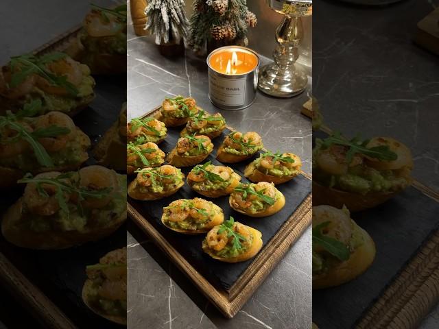 Брускетты с креветками и гуакамоле  #готовка #рецепты #эстетикаготовки #брускетта