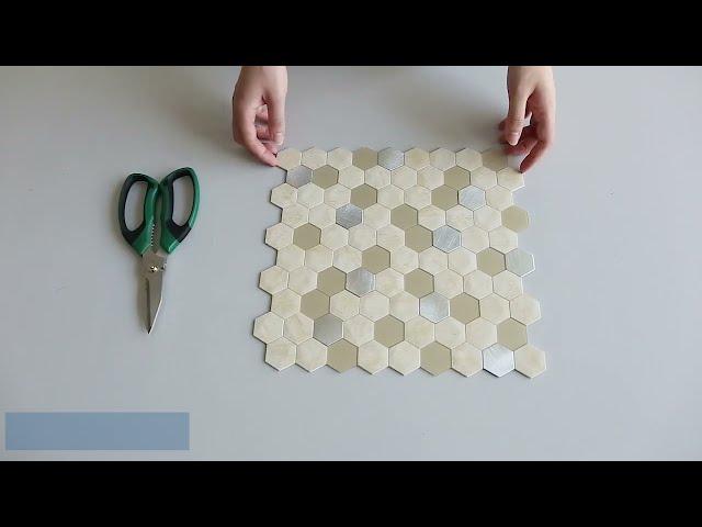 Hexagon Peel and Stick Backsplash for Kitchen Wall Panel Adhesive Backsplash