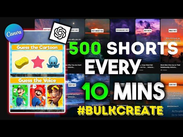 Create 500 Reels & Shorts In 10 mins Using Chat GPT & Canva. #bulkcreate