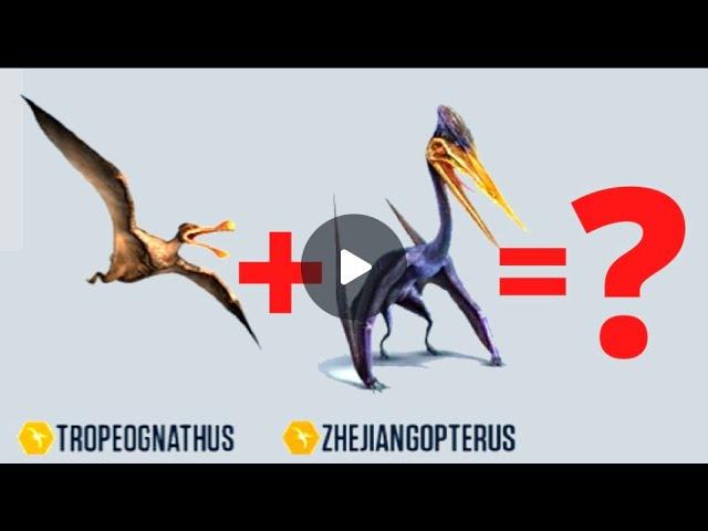Tropeognathus + Zhejiangopterus = ? | Hybrid Fight Eat Pet Angry Jurassic World The Game Full HD
