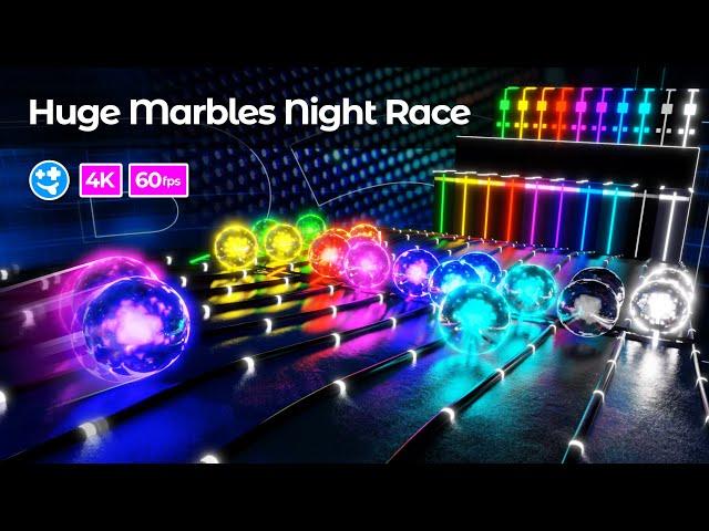 Marble Race: Night Race 2  | #marblerace #marbles #marblerun #blender #3danimation #race