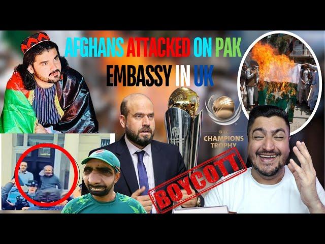 Afghan Citizens hits Pak ambassador in UK with a shoes | Afg boycott champions trophy