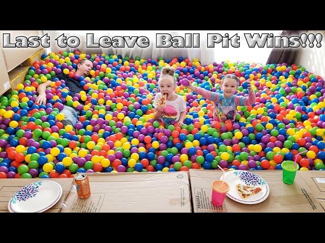 Last One To Leave The Ball Pit Wins! 24 Hour Challenge!