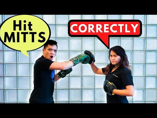 Boxing MITTS DRILLS Beginners | How to HIT MITTS | How to HOLD MITTS