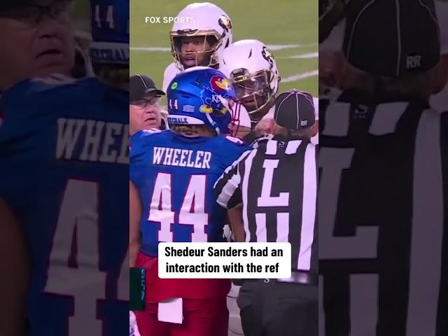 Shedeur Sanders' interaction with an official after he was sacked against Kansas #shorts