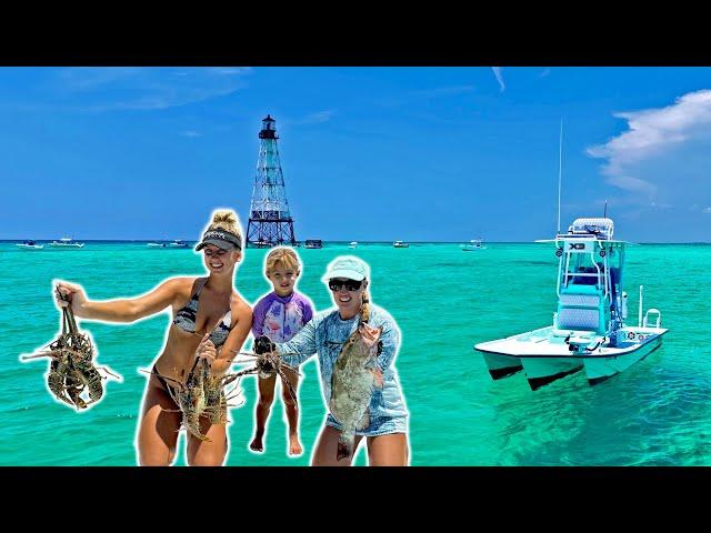 The Girls Dove Up Lobster Dinner! Florida Keys! (Catch Clean Cook)