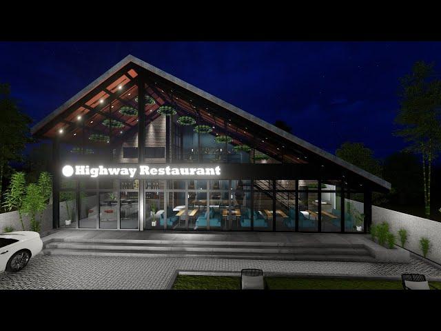 1350 sq ft. Highway restaurant, design