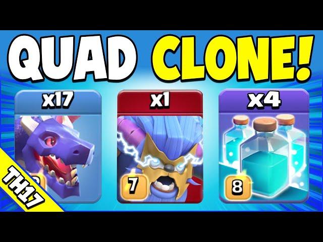 Super Yeti Quad Clone STILL OP after June Update! Best TH17 Attack Strategy (Clash of Clans)