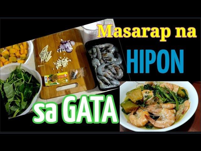 Gatang Hipon sa Kalabasa at Kangkong