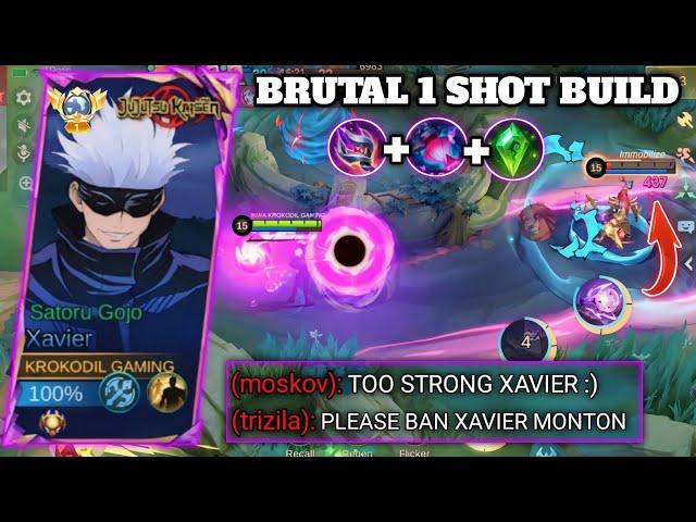 WTF DAMAGE!!XAVIER NEW BEST 1 HIT BUILD 2024!! THIS BRUTAL INSANE BUILD IS BROKEN | STRONG MLBB