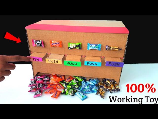 How to Make Chocolate Vending machine From Cardboard | Cardboard candy dispenser