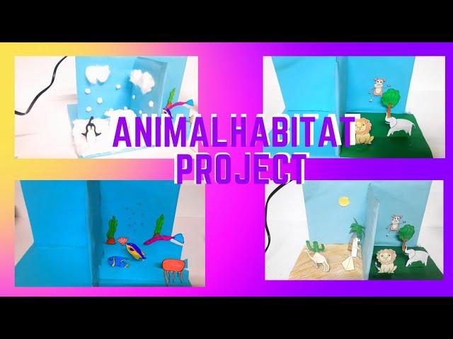 Animal Habitat Project with cardboard and chart paper only | #project #animal | Preeshay'sworld