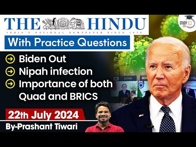 The Hindu Newspaper Analysis | 22 July 2024 | Current Affairs Today | Daily Current Affairs |StudyIQ