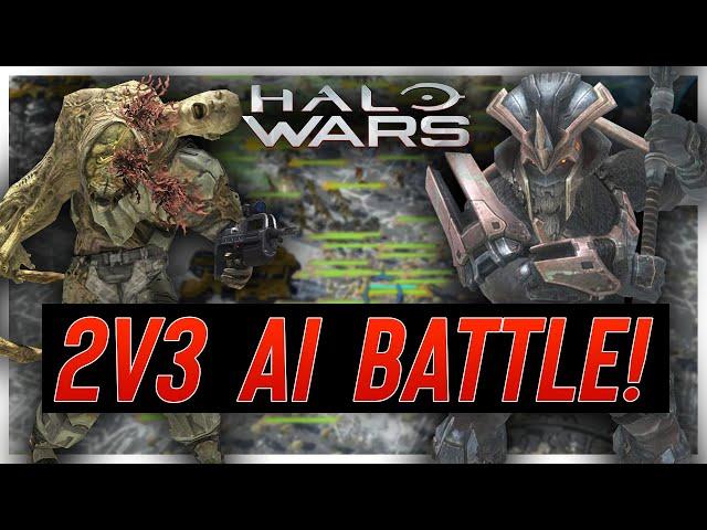 The FLOOD vs EVERYONE! Halo Wars AI Battle