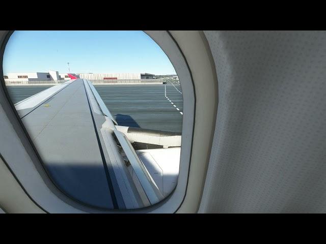 Wingview Cabin with updated MSFS Fenix A320 Take Off Rome, Italy (LIRF) 25 with New Engine Sound