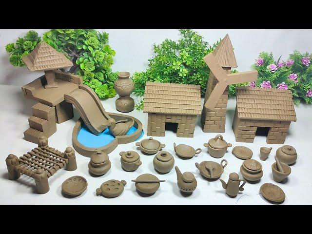 Building A modern house with Swimming pool | how to make miniature clay house| polymer clay