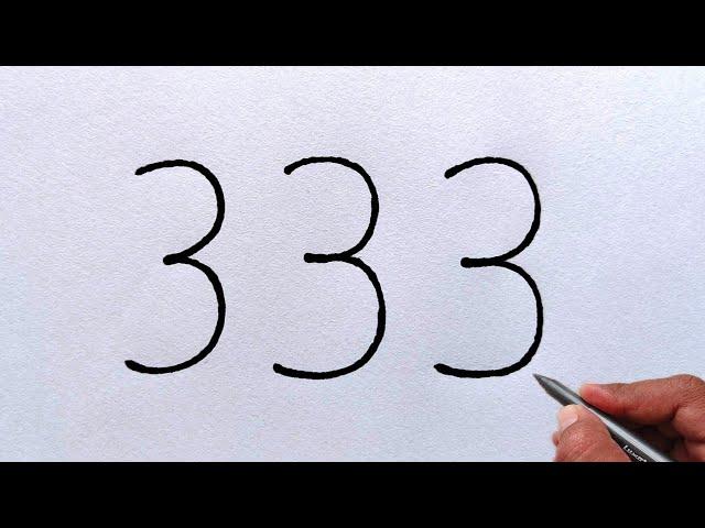 How to draw Fish From Number 333 | Easy Fish drawing for beginners | मछली चित्र