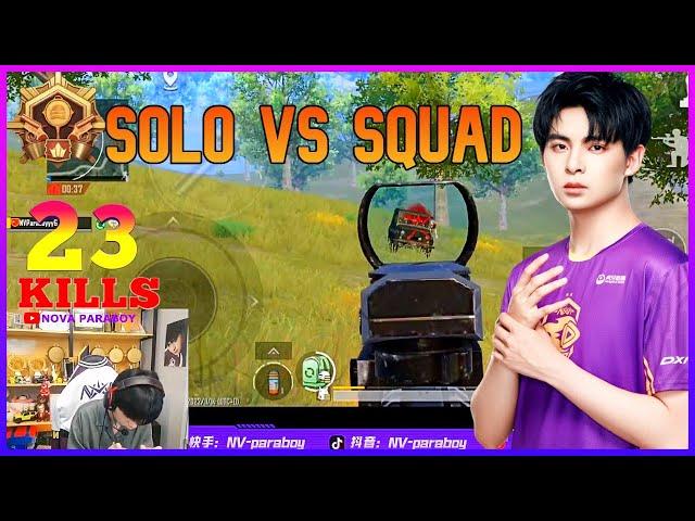 NOVA PARABOY- Solo vs Squad‍ In Ace Lobby Rush Gameplay | 23-Kills PUBG Mobile #novaparaboy