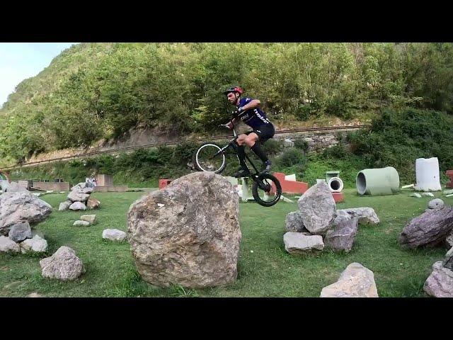 Biketrial with Marco Bonalda and me at Ardesio Bike Park