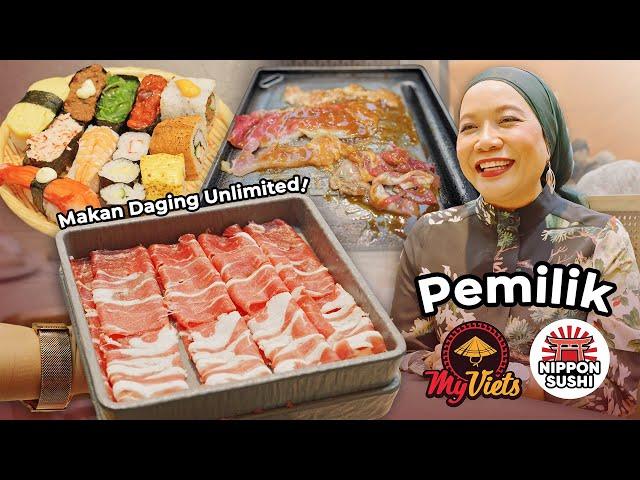 Syurga Buffet Makanan Jepun! 4 Pilihan Daging - Lembu, Kambing, Ayam & Ikan di Shabuyaki