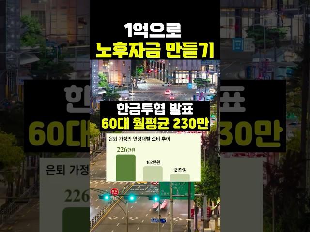 [1억으로 노후자금 대비하는 방법] 1억 은퇴 계획