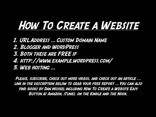 How To Create a Website - URL Address