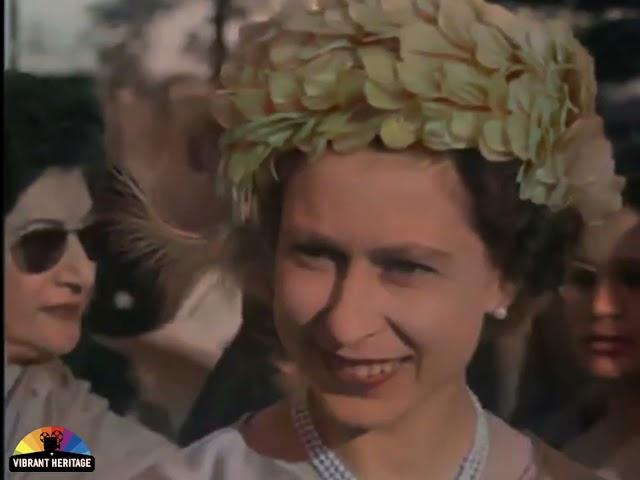 British Queen Elizabeth II Visits Karachi Pakistan and Udaipur India, 1961 | Colorized