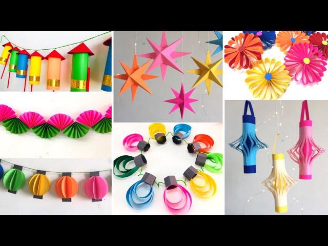 10 Easy Paper decoration ideas for Festival at home| Room Decor ideas for Diwali, Eid and Christmas