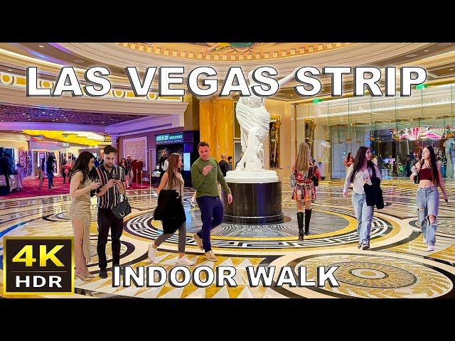 [4K HDR] Las Vegas Strip Indoor Walking Tour | Mandalay Bay to Caesars Palace | March 2025