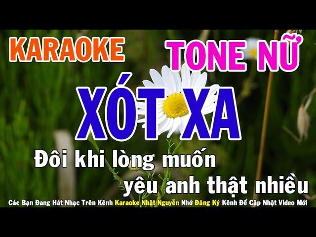 Xót Xa Karaoke Tone Nữ Nhạc Sống - Phối Mới Dễ Hát - Nhật Nguyễn