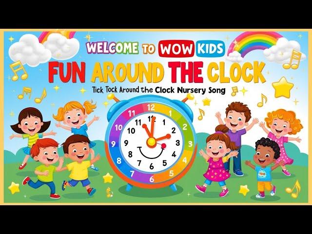 Welcome To Wow Kids  || Tick Tock Fun Around The Clock || Nursery Song #kidssongs